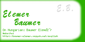 elemer baumer business card